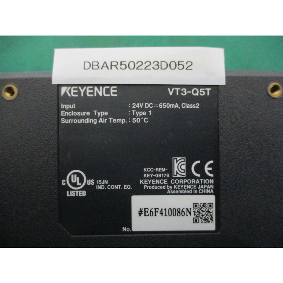 中古 KEYENCE VT3-Q5T タッチパネルディスプレイ 通電OK(DBAR50223D052 