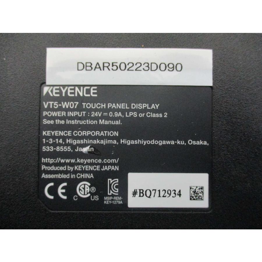 中古 KEYENCE TOUCH PANEL DISPLAY VT5-W07 タッチパネル 中古 KEYENCE TOUCH PANEL DISPLAY VT5-W07 タッチパネル