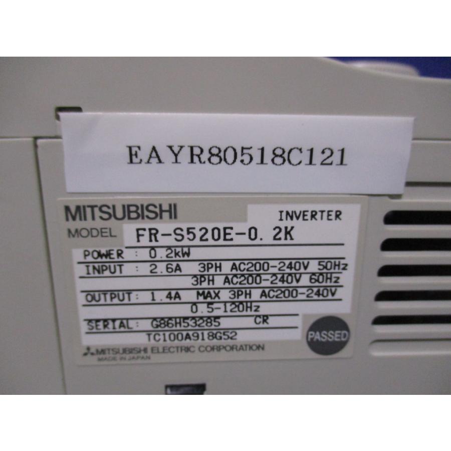 中古 MITSUBISHI FR-S520E-0.2K インバータ FREQROL-S500シリーズ 0.2