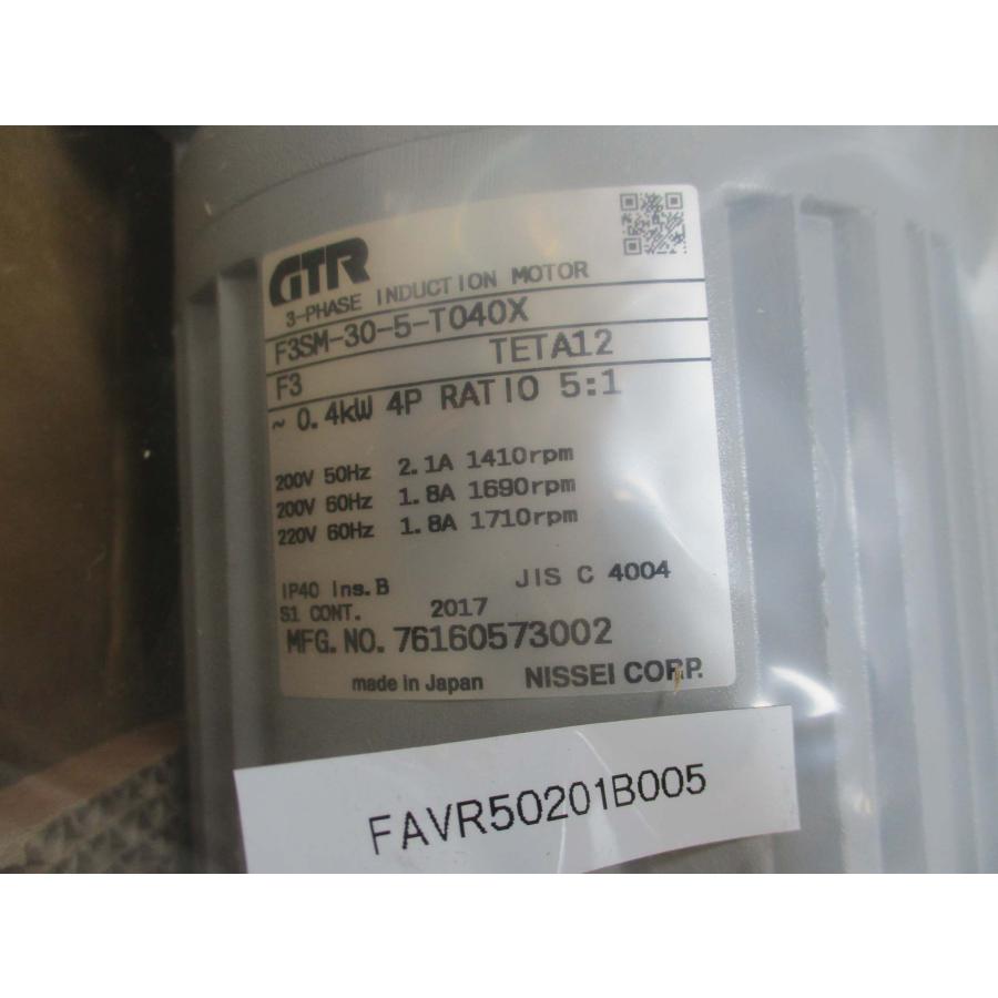 新古 NISSEI GTRモータ INDUCTION MOTOR F3SM-30-5-T040X 三相誘導