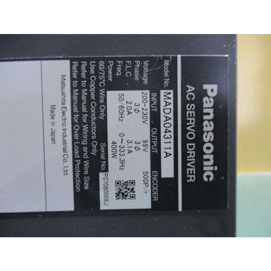新古 Panasonic MADA04311A Controller Servo Driver 200-230V 3PH 400W(FBFR50327D031)｜growdetradingltd｜09