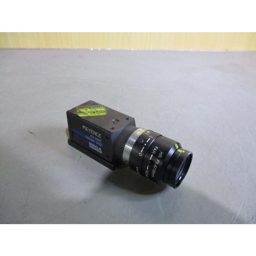 中古 KEYENCE カラーカメラ CV-200C COLOR CCD MEGA DIGITAL レンズ