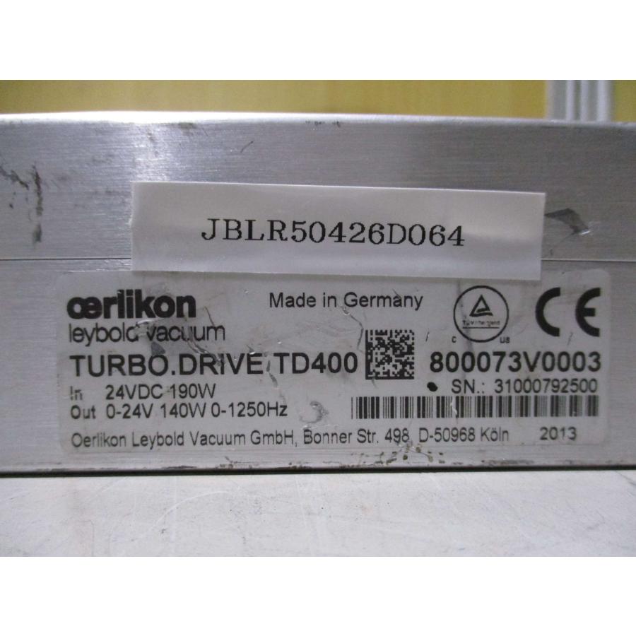 中古 CERLIKON LEYBOLD VACUUM TURBO DRIVE TD400 ターボドライブ 24VDC 190W ...