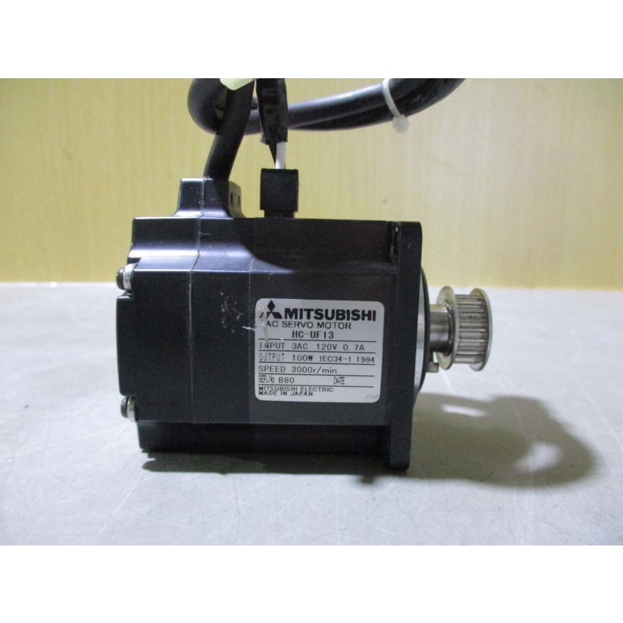 中古 MITSUBISHI AC SERVO MOTOR HC-UF13 サーボモータ 100W