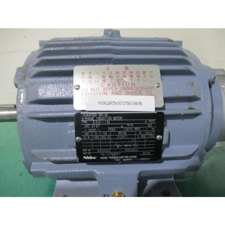中古 NIDEC EEK-IM 三相インダクションモータ 0.4KW 180V モーター 