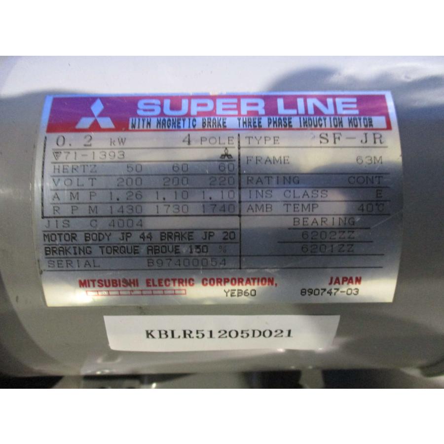 中古 MITSUBISHI SUPER LINE MOTOR 4 POLE SF-JR 0.2KW (KBLR51205D021 ...