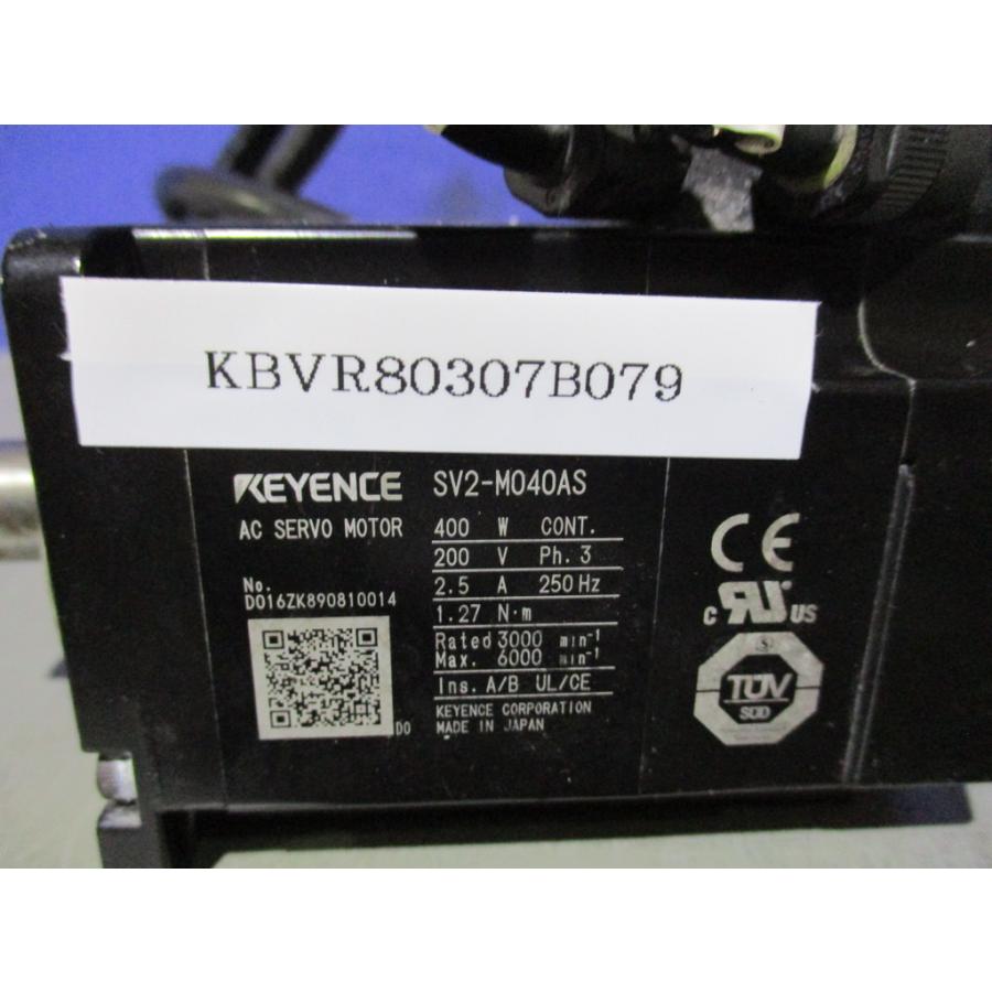 中古 KEYENCE SV2-M040AS AC サーボモーター 400W (KBVR80307B079)