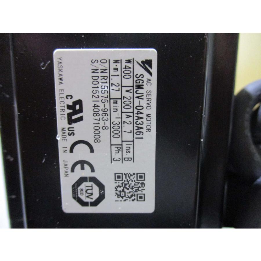 中古 YASKAWA SGMJV-04A3A61 ACサーボモーター 400W(KCCR41116C006