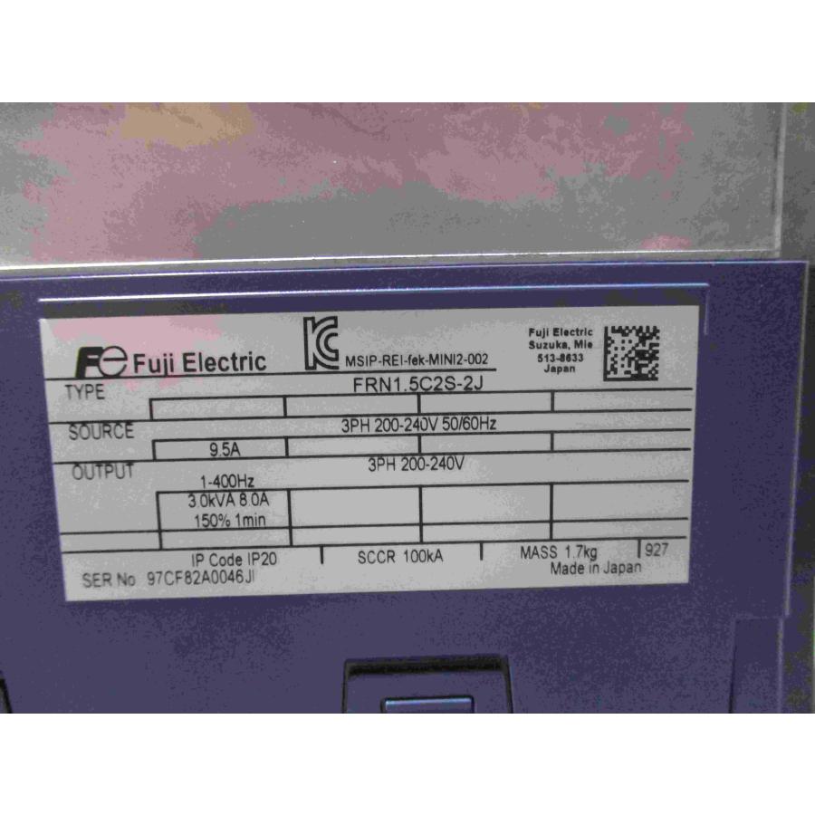 中古 FUJI コンパクト形インバータ FRENIC-Mini シリーズ FRN1.5C2S-2J