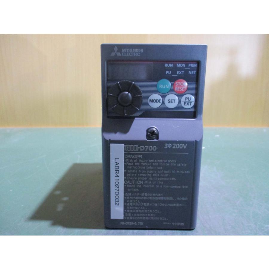 中古 MITSUBISHI FR-D720-0.75K 200V インバータ(LABR41027D032