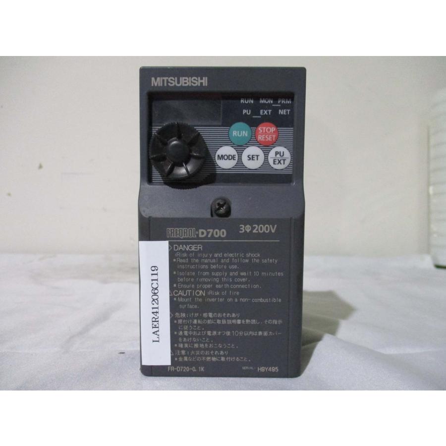 中古 MITSUBISHI FR-D720-0.1K 200V インバーター(LAER41206C119