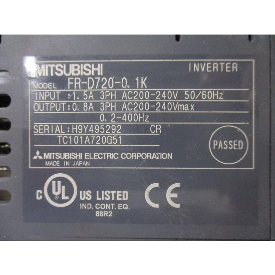 中古 MITSUBISHI FR-D720-0.1K 200V インバーター(LAER41206C119