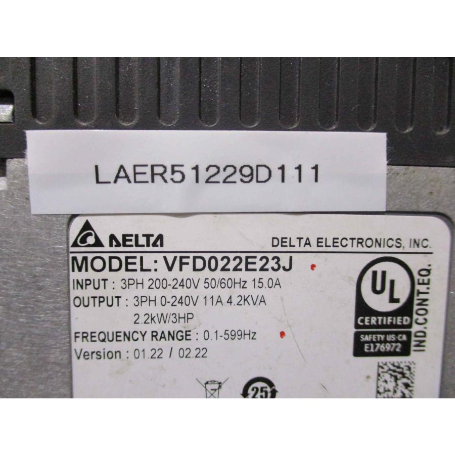 中古 DELTA VFD022E23J 2.2KW インバータ (LAER51229D111