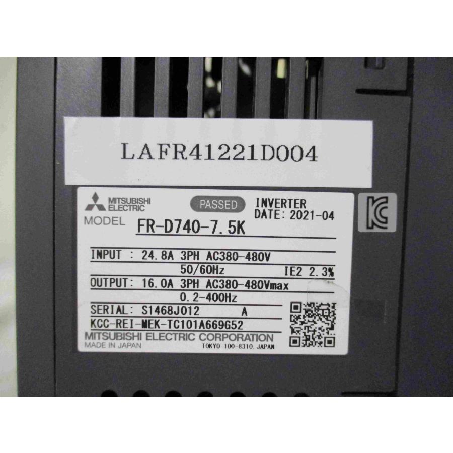 三菱インバータ　FR-D740-7.5K FR-D740-160SC-EC | 三菱電機 インバータ 7.5 kW 400 V ac 3相, FR