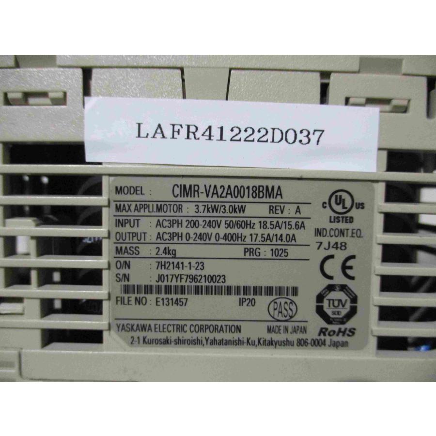 中古YASKAWA 安川電機 インバータ V1000 CIMR-VA2A0018BMA 3.7kW 中古YASKAWA 安川電機 インバータ V1000 CIMR-VA2A0018BMA 3.7kW