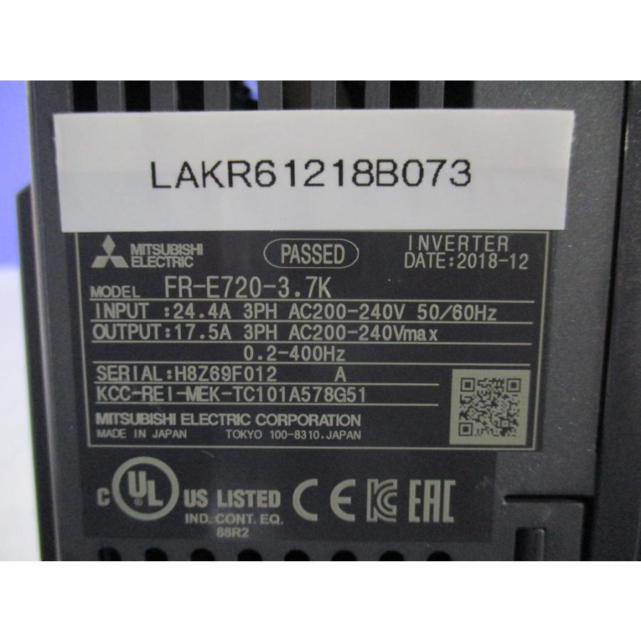 中古 MITSUBISHI INVERTER FR-E720-3.7K インバータ 三相 200-240V 3.7