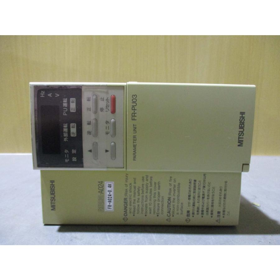 中古 MITSUBISHI インバータ FR-A024-0.4KP 0.4kw 5.2A/3A 