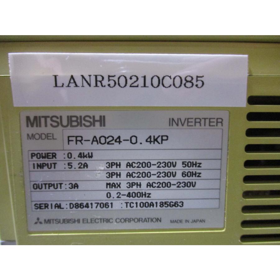 中古 MITSUBISHI インバータ FR-A024-0.4KP 0.4kw 5.2A/3A