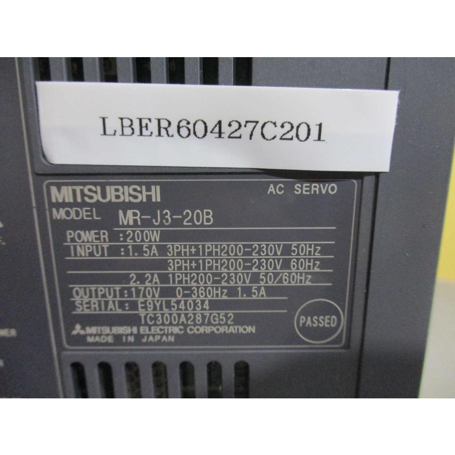 中古 MITSUBISHI AC SERVO MR-J3-20B サーボアンプ 200W
