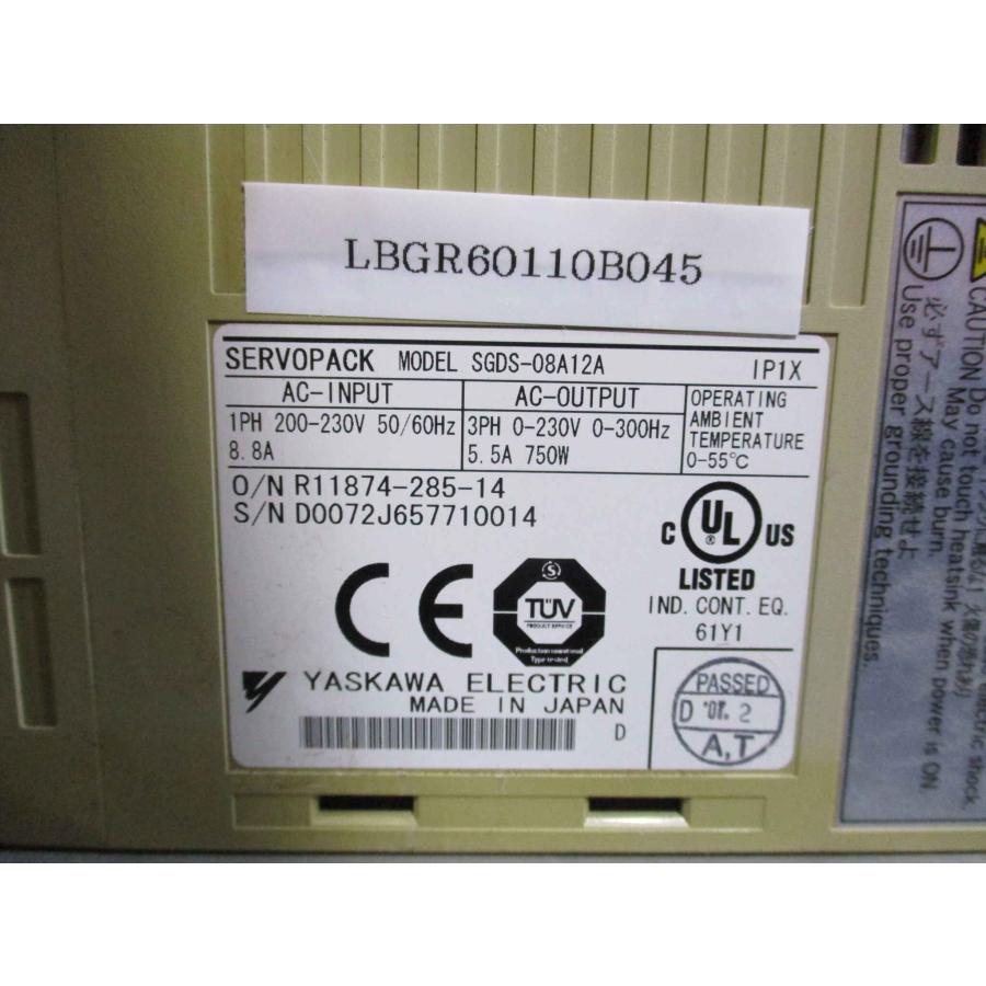 YASKAWA サーボパック SGDS-08A12A 200V中古品