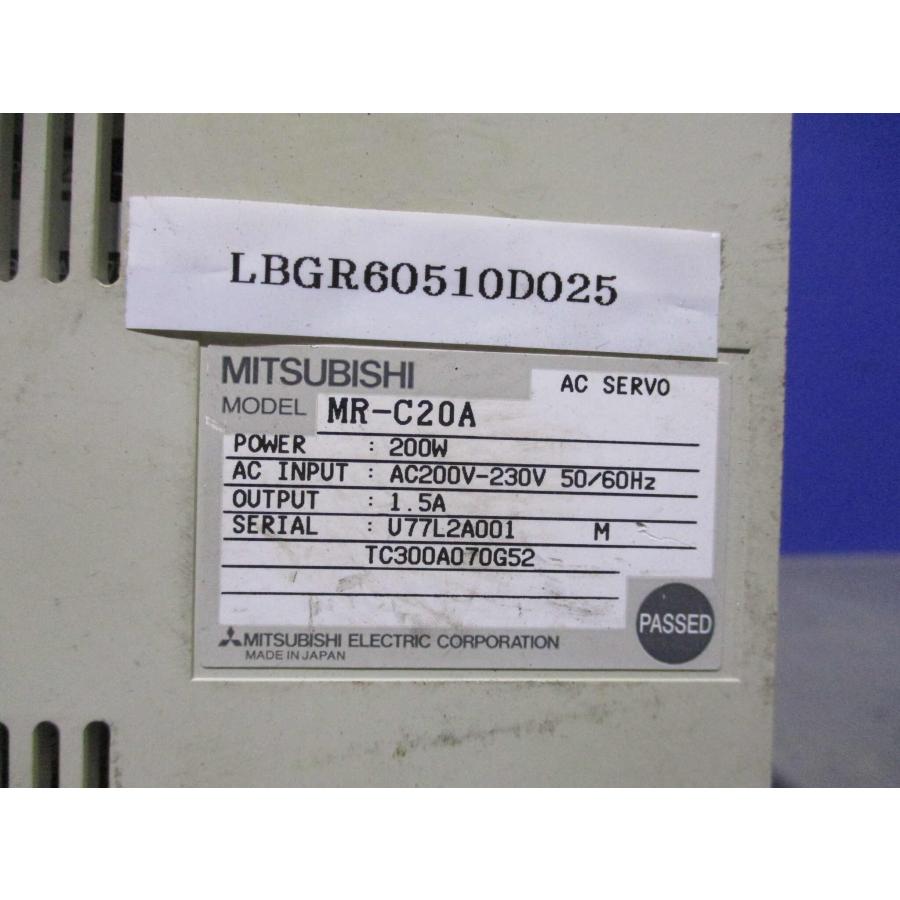 中古 MITSUBISHI AC SERVO MR-C20A 200W 1.5A ACサーボ(LBGR60510D025 