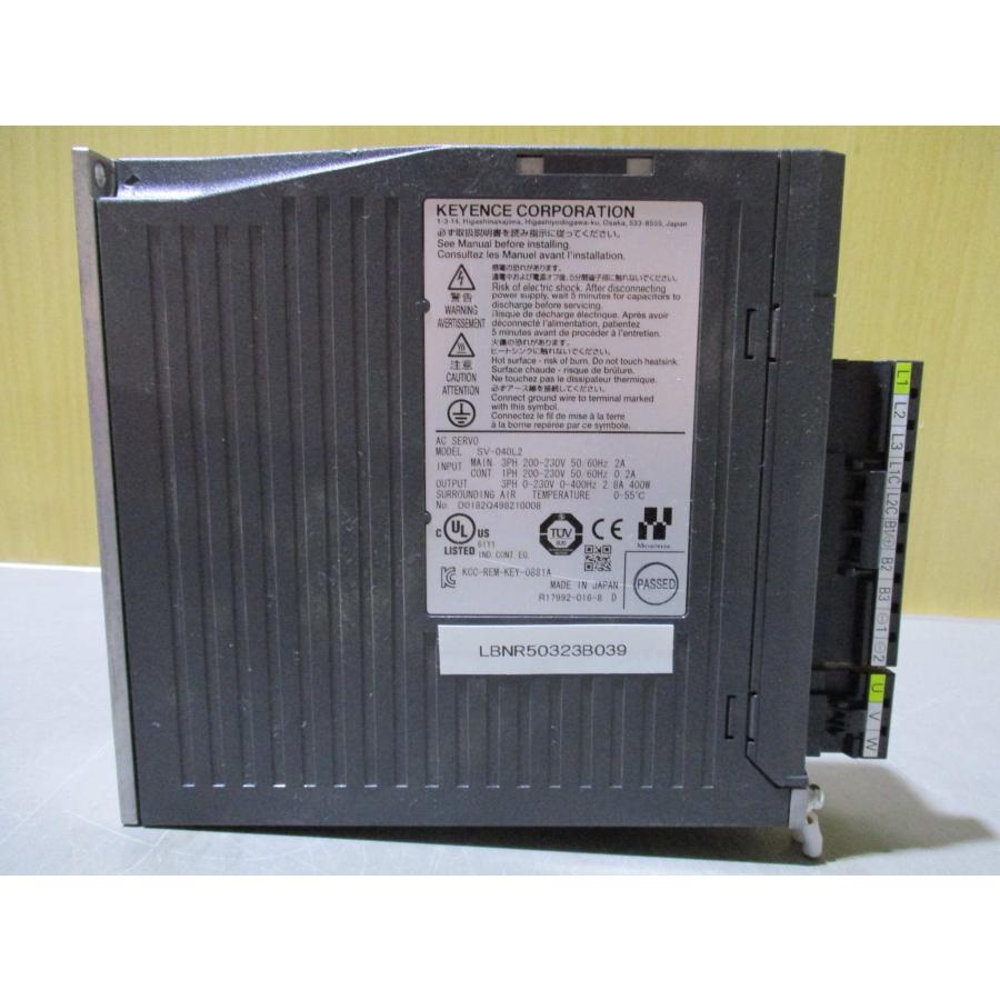 中古 KEYENCE AC SERVO SV-040L2 ACサーボアンプ 400W(LBNR50323B039 