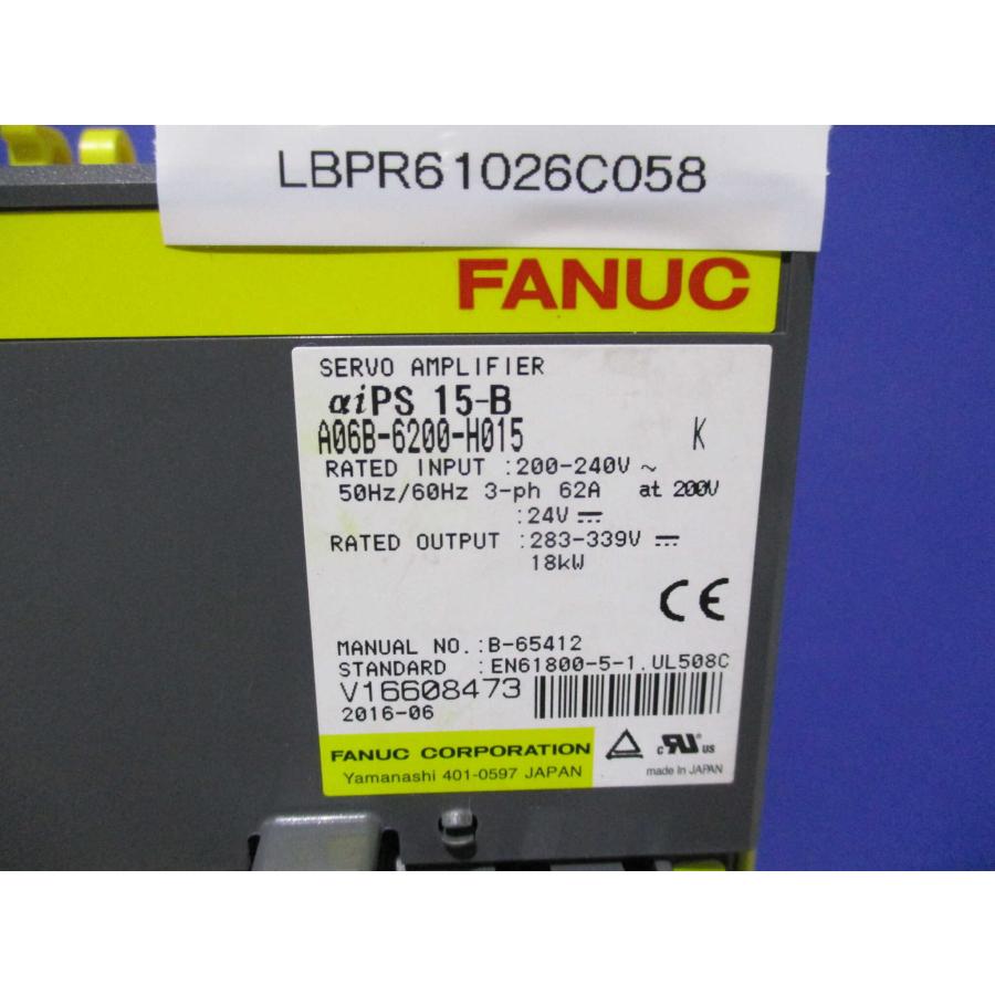 中古 FANUC A06B-6200-H015 サーボドライバ 18KW αiPS 15-B