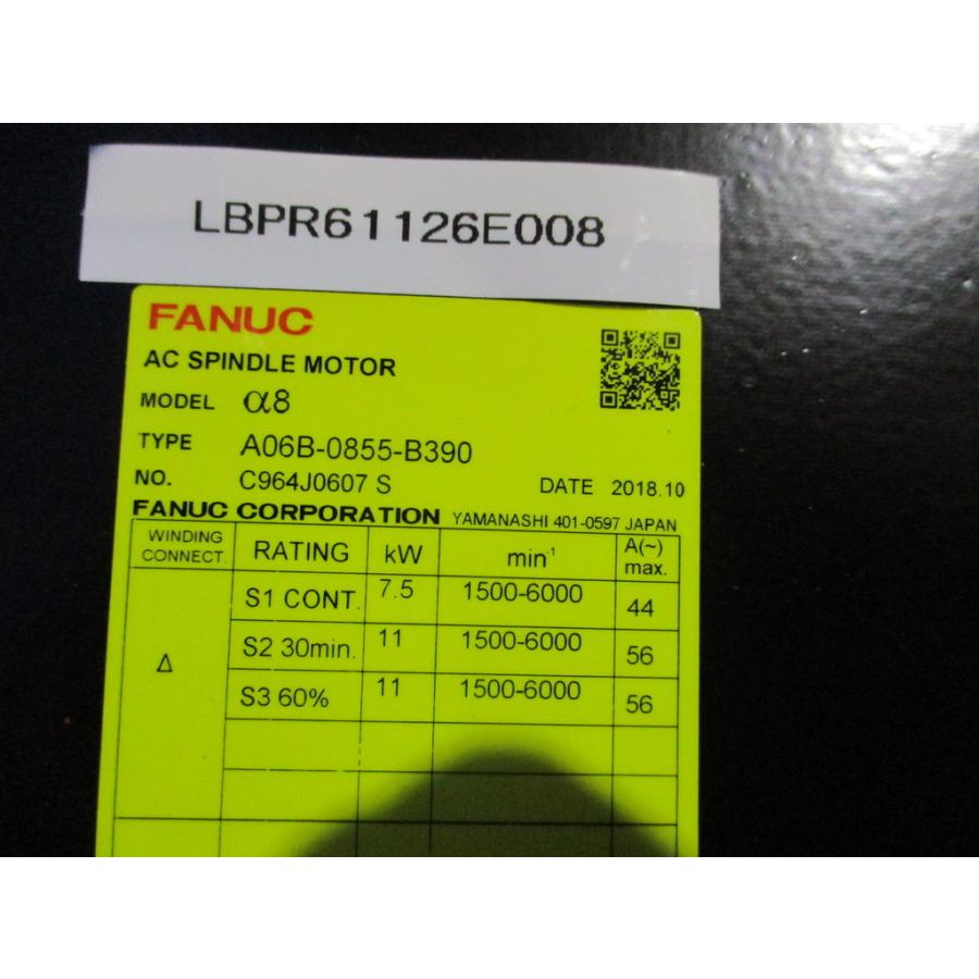 中古 FANUC A06B-0855-B390 AC SPINDLE MOTOR 送料別(LBPR61126E008)の画像