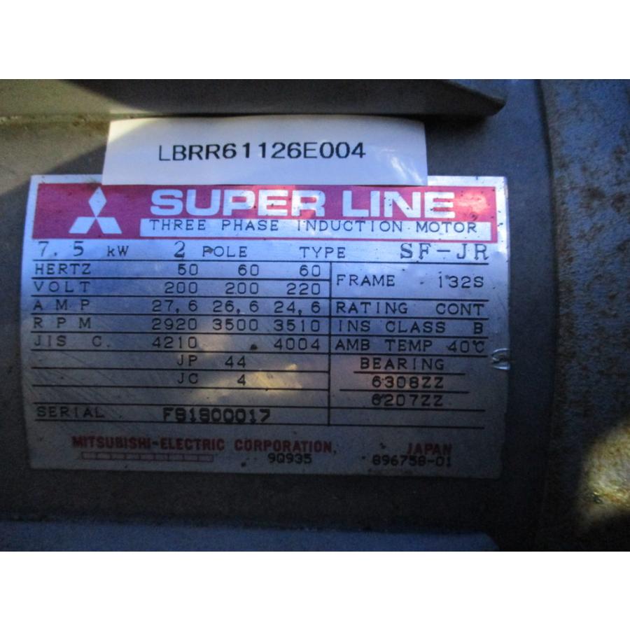 中古 三菱電機 SF-JR-2P-7.5KW-200V 送料別(LBRR61126E004 