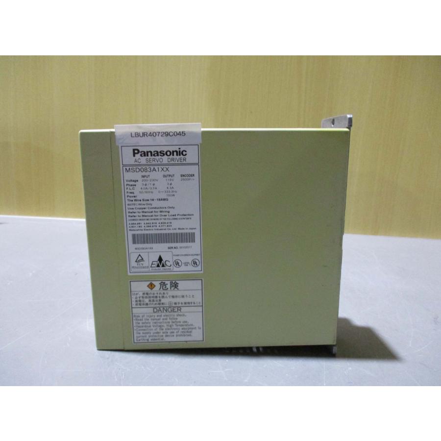 中古 Panasonic AC SERVO DRIVER MSD083A1XX ACサーボドライバ 750W