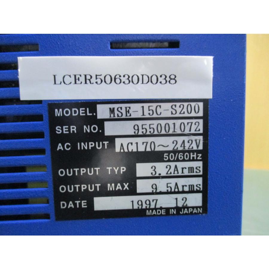 中古 SUMITOMO MOTOR DRIVER MSE-15C-S200(LCER50630D038) : growdetrading ...