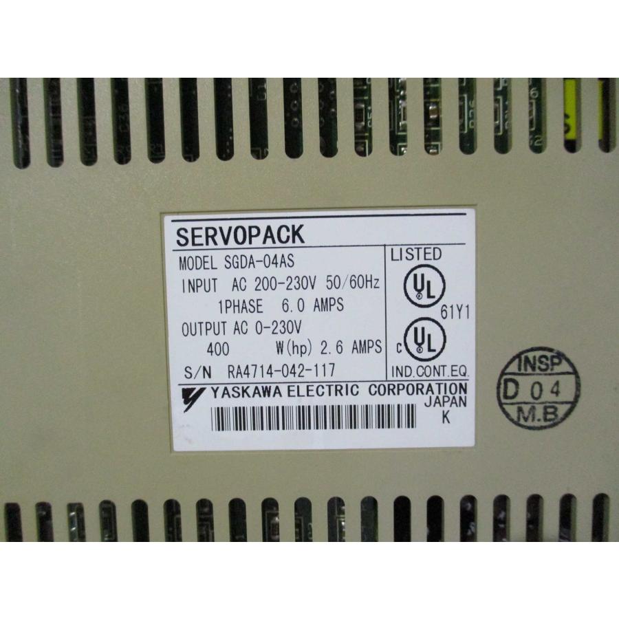 中古 YASKAWA SGDA-04AS サーボパック 200V 動作保証 中古 YASKAWA電機 YASKAWA SERVOPACK SGDA-04AS(LCFR40801B010