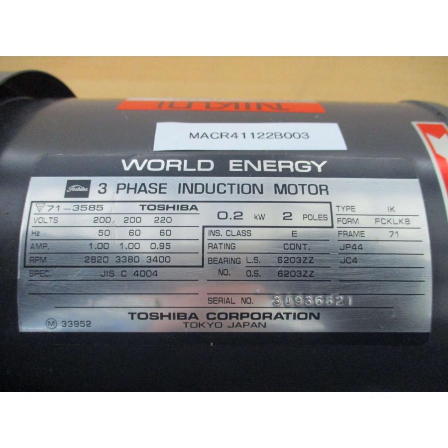 中古 TOSHIBA 3-PHASE INDUCTION MOTOR IK-FCKLK8 15KLD02Z 三相