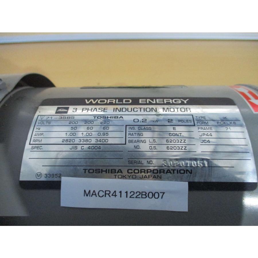 中古 TOSHIBA 3-PHASE INDUCTION MOTOR IK-FCKLK8 15KLD02Z 三相