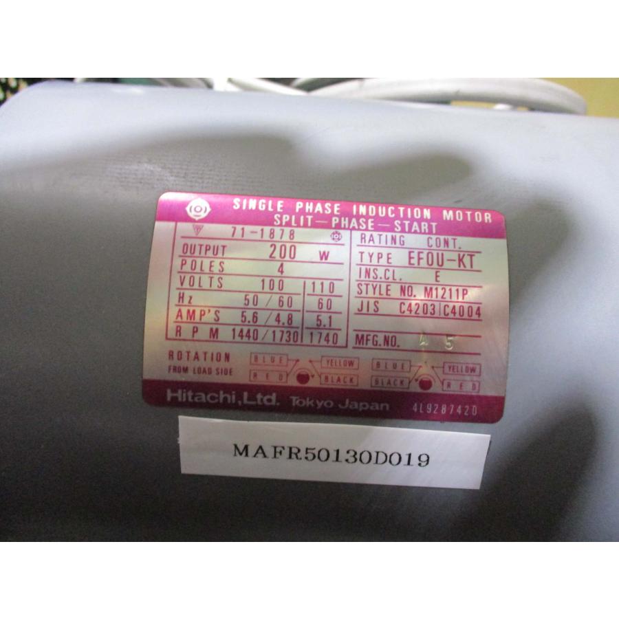 中古 HITACHI SINGLE PHASE INDUCTION MOTOR EFOU-KT/油回転真空ポンプ 