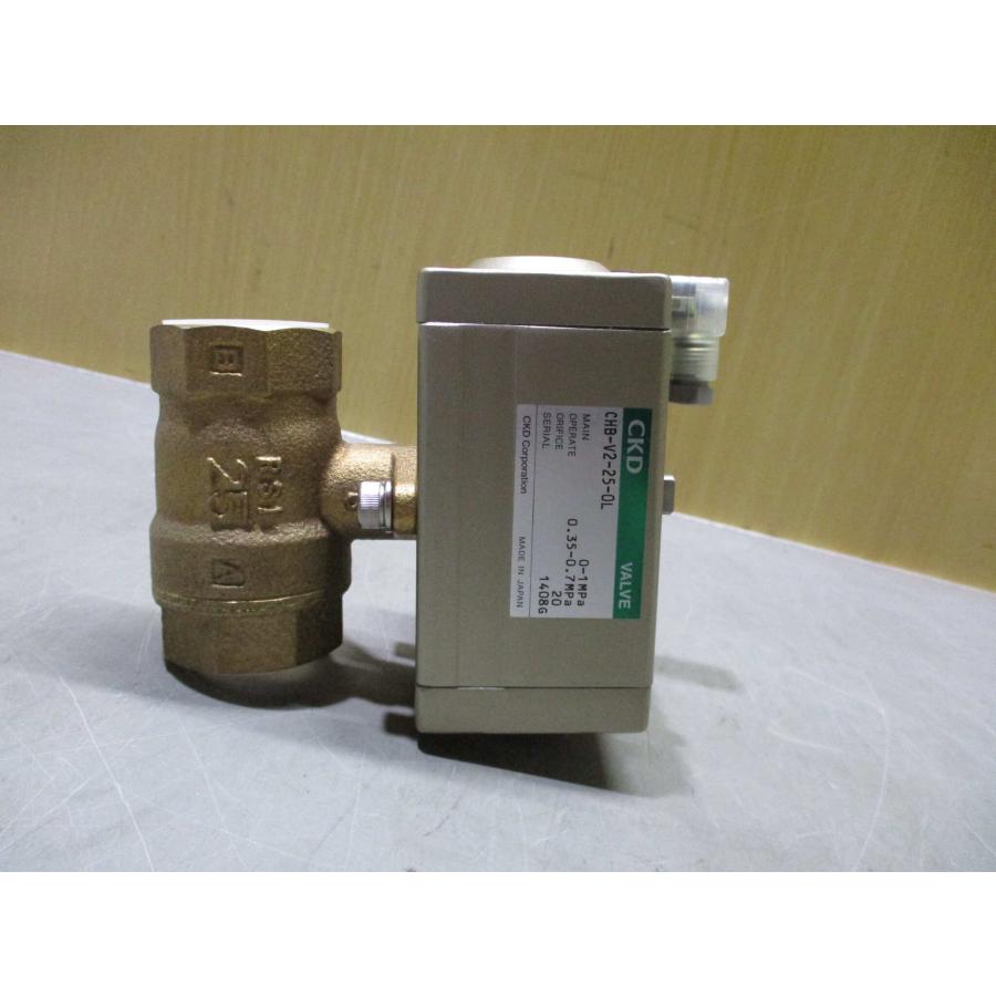 新古 CKD CHB-V2-25-0L/4KB119-L エアオペレイト式ボールバルブ2ポート 