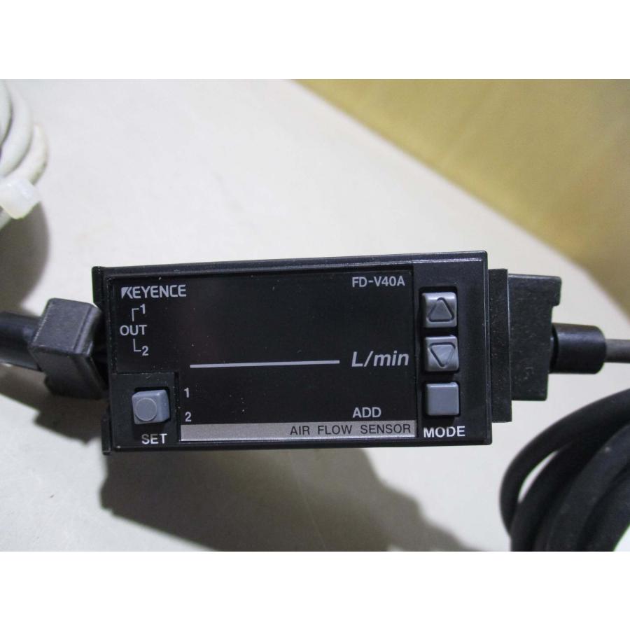 中古 KEYENCE FLOW SENSOR FD-V40A/ FD-A10 流量センサ アンプ 