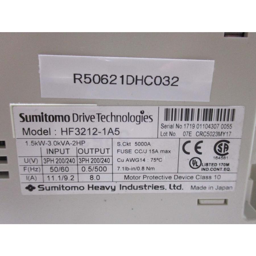 中古 Sumitomo Inverter 1.5KW 220V HF3212-1A5(R50621DHC032 ...