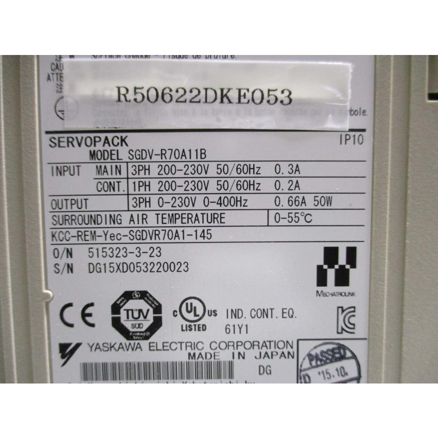 YASKAWA SGDV-R70A11A サーボパック 本体 5台セット 中古 YASKAWA SERVOPACK SGDV-R70A11B サーボパック(R50622DKE053