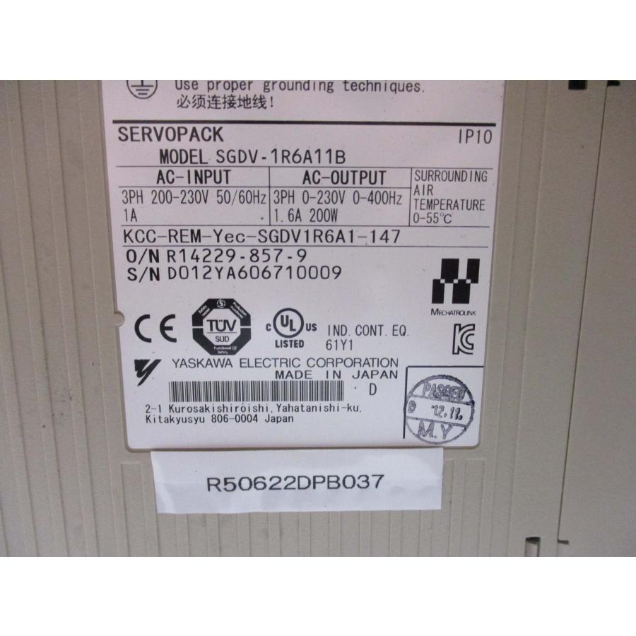 中古 YASKAWA SGDV-1R6A11B SERVOPACK サーボパック(R50622DPB037