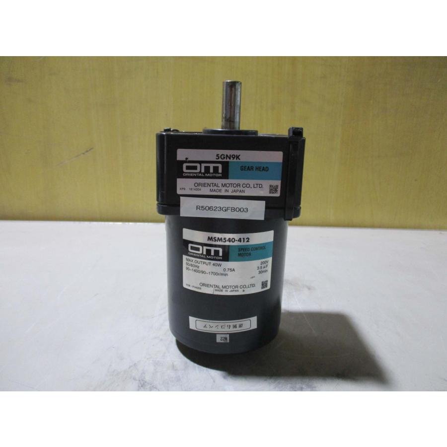 中古 ORIENTAL MOTOR SPEED CONTROL MSM540-412/GEAR HEAD 5GN9K 中古 ORIENTAL MOTOR SPEED CONTROL MSM540-412/GEAR HEAD 5GN9K