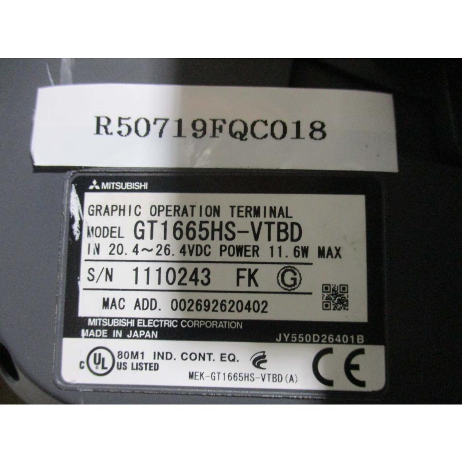 中古 MITSUBISHI GT1665HS-VTBD ハンディタッチパネル(R50719FQC018