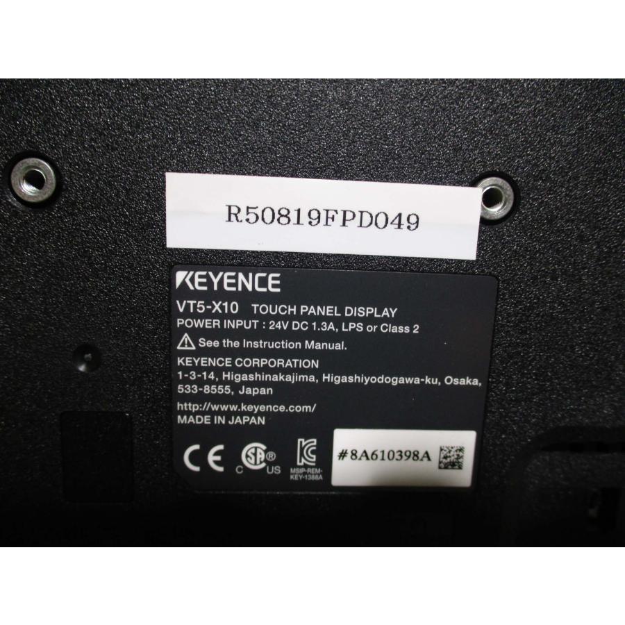 中古 KEYENCE VT5-X10 タッチパネル <通電OK>(R50819FPD049 中古 KEYENCE VT5-X10 タッチパネル <通電OK>(R50819FPD049