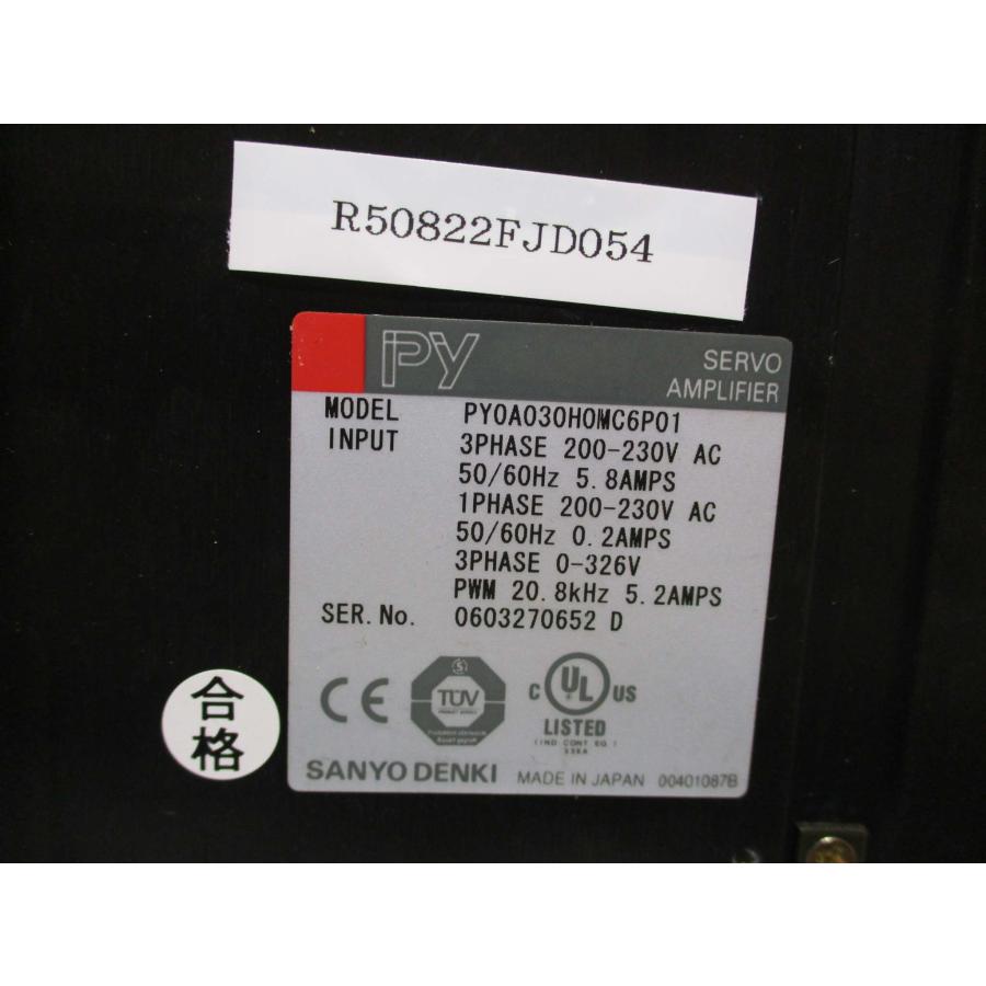 新古 SANYO DENKI PY0A030H0MC6P01 200-230V SERVO AMPLIFIER(R50822FJD054)_1
