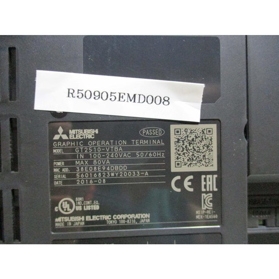 中古 MITSUBISHI GRAPHIC OPERATION TERMINAL GT2510-VTBA 通電 中古 MITSUBISHI GRAPHIC OPERATION TERMINAL GT2510-VTBA 通電