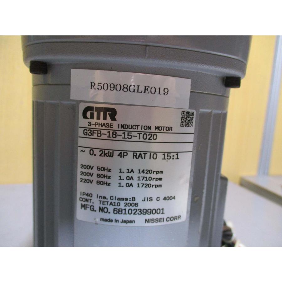 中古 NISSEI GTR 3相インダクションモーター G3FB-18-15-T020 0.2KW 