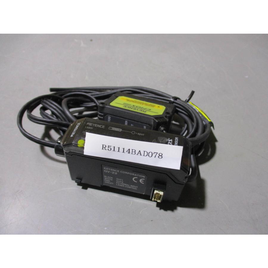 中古 KEYENCE CMOS LASER SENSOR GV-22/GV-H130 レーザセンサ セット
