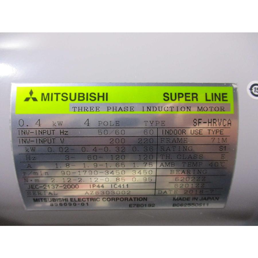 新古 MITSUBISHI SF-HRVCA インダクションモータ 400V-4P-0.75kW (R51226NAB002)_6