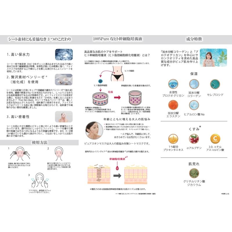 Pure Skin Mask ピュアスキンマスク1枚入り（15枚セット） 23ml フェイスマスク 美容マスク フェイスパック 美容パック｜growth-222｜06