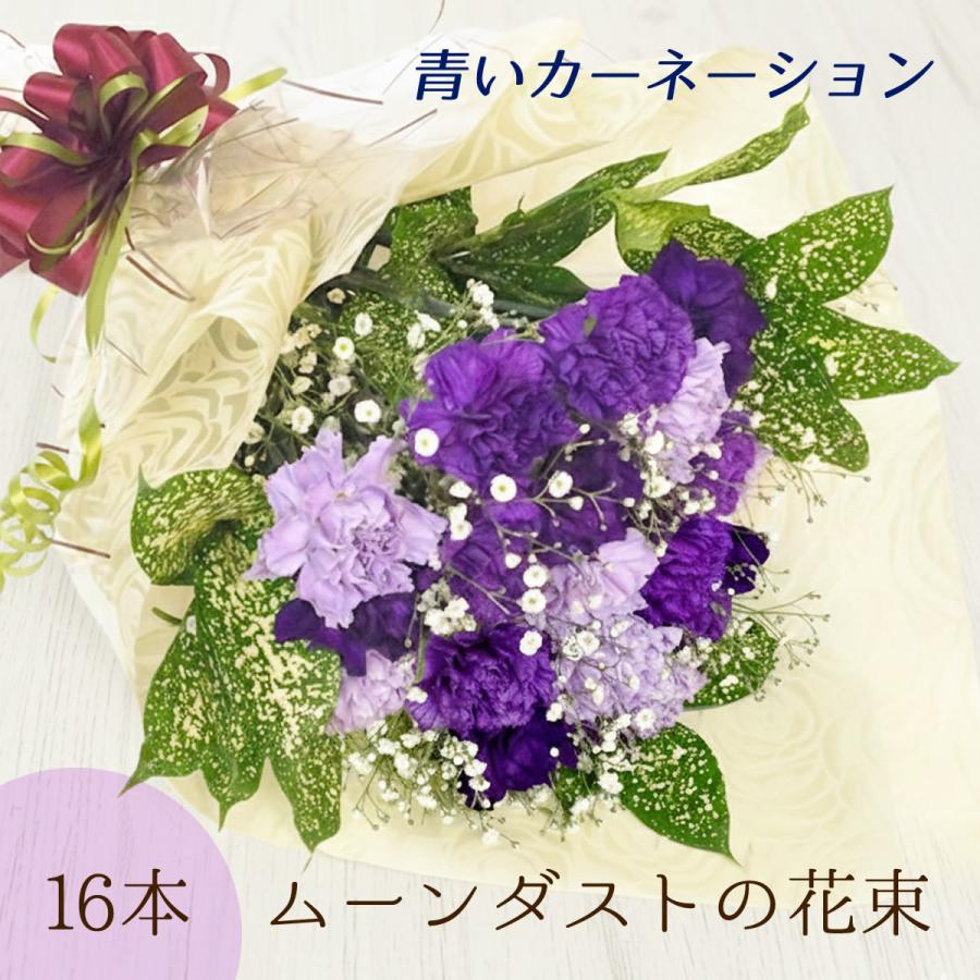 花 誕生日 ムーンダストの花束 16本入 ギフト ブーケ プレゼント 青い